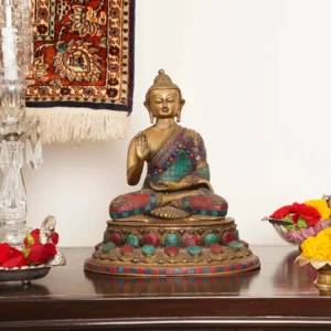 The Abhaya Mudra Buddha Brass Sculpture