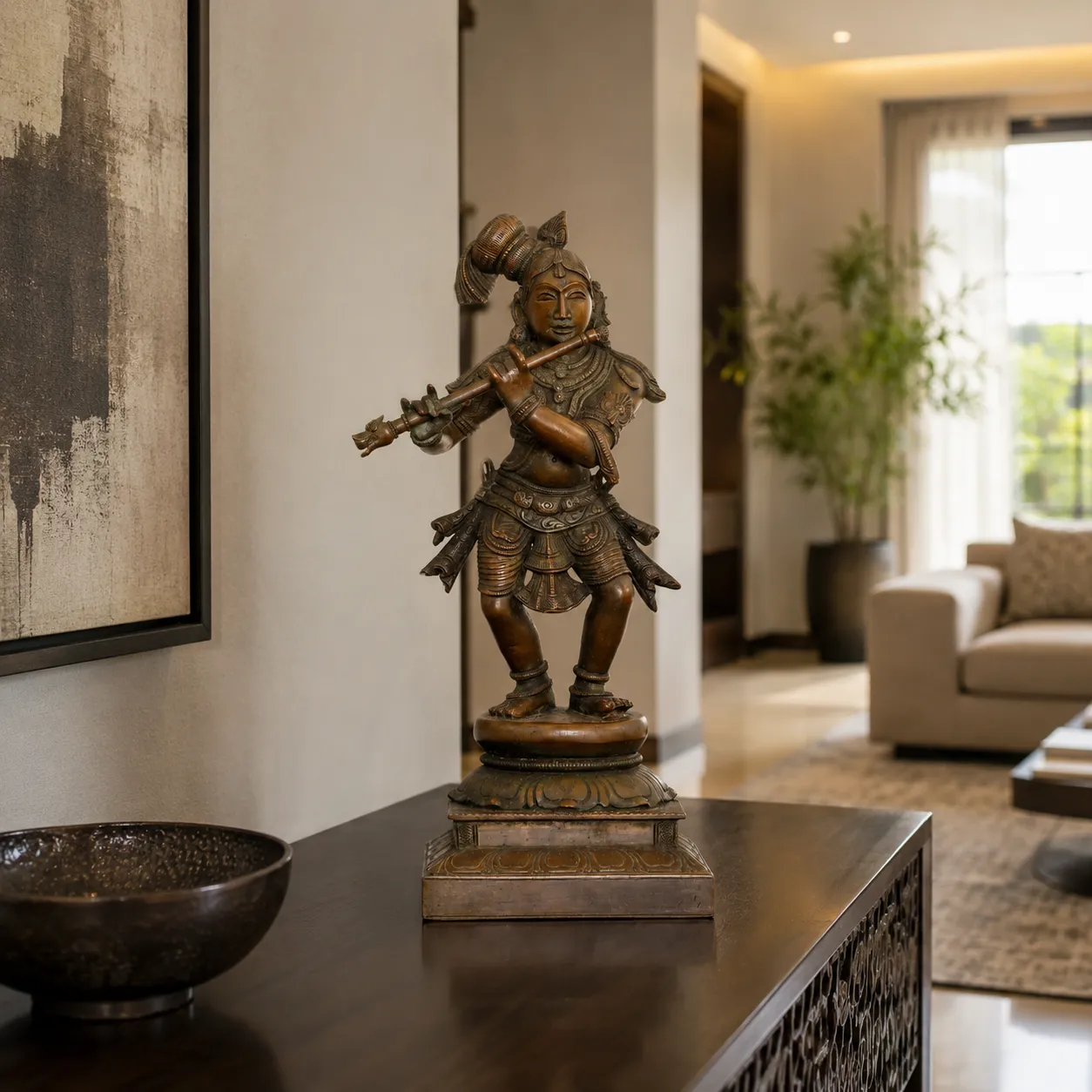 Decorative Muralidhara Cast Bronze Krishna Idol