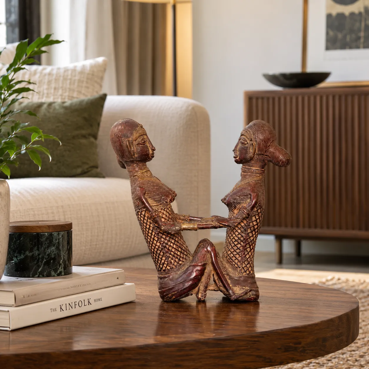 Decorative Dhokra Bronze Metal Tribal Couple Sculpture