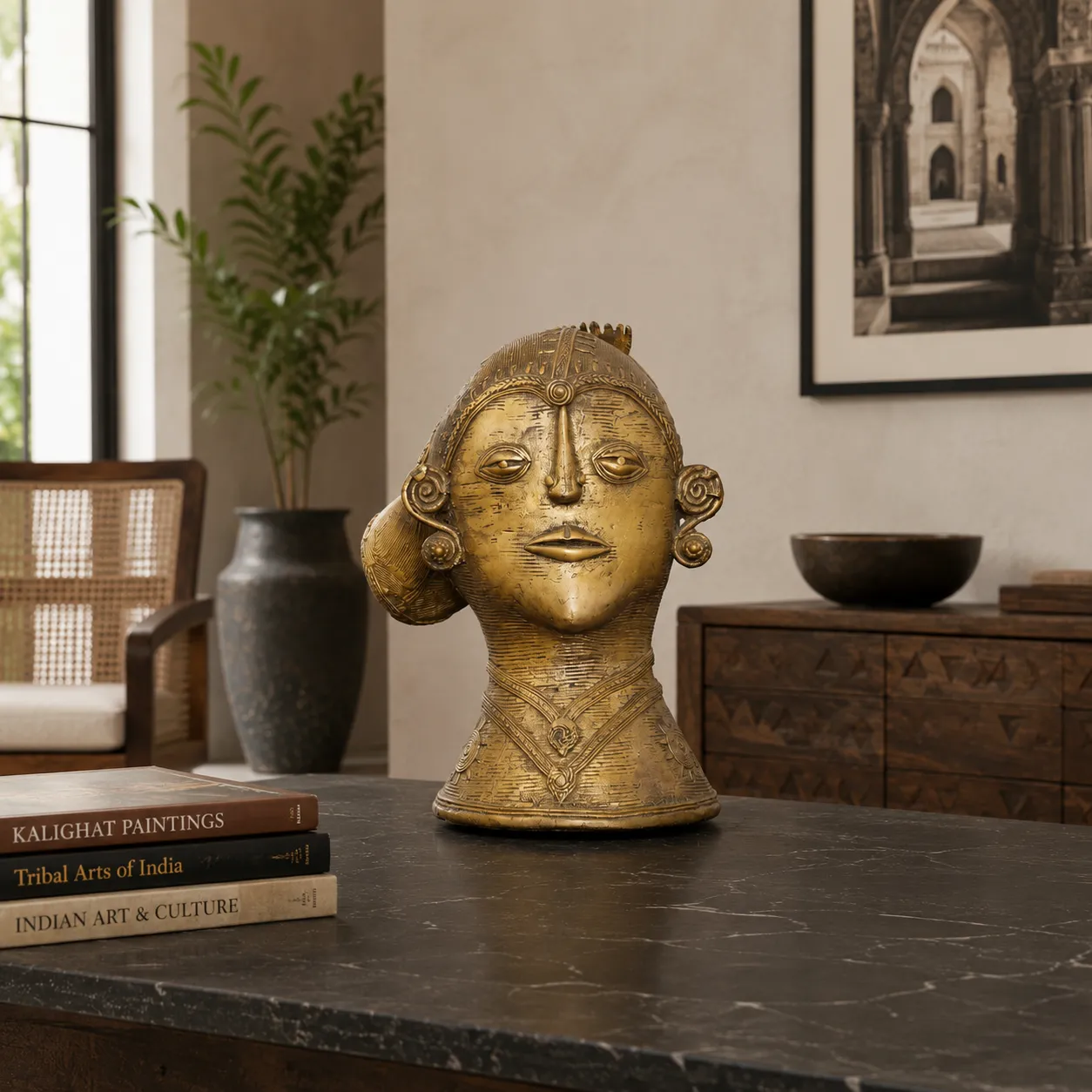 Dhokra Tribal Woman Bust: A Celebration of Indian Folk Art