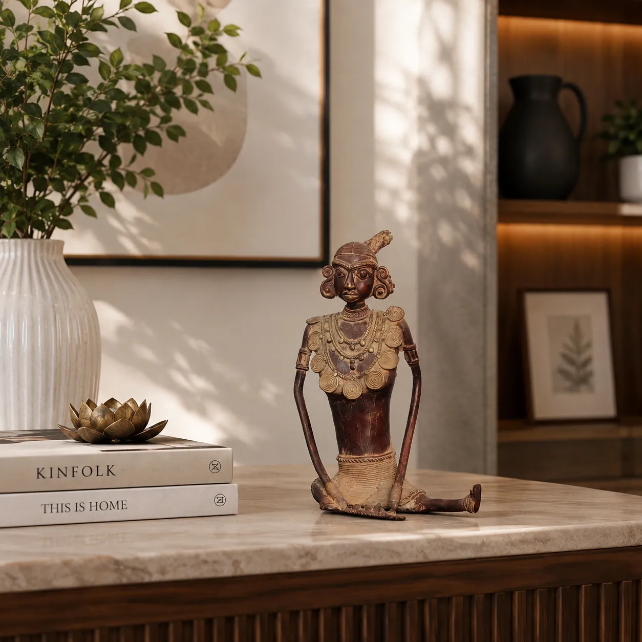 Dhokra Bronze Tribal Musician Figurine: A Story in Stillness