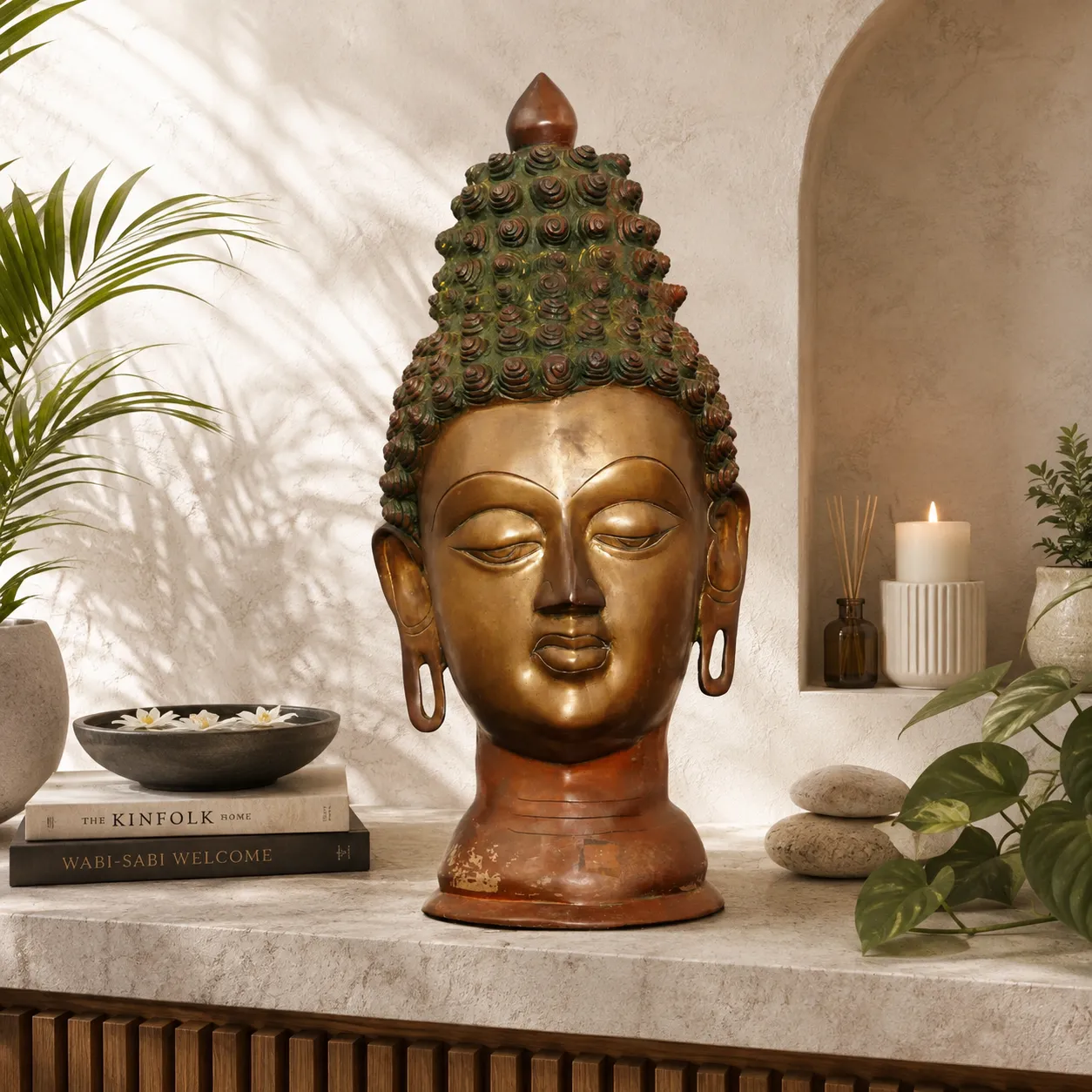 Brass Buddha Head Idol: A Symbol of Peace and Mindful Living
