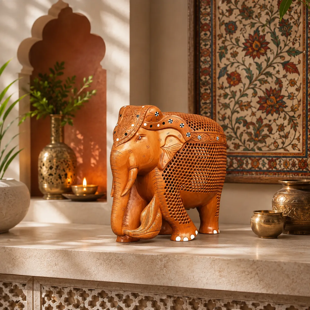 Kadamba Wood Carved Elephant: A Masterpiece of Timeless Craftsmanship