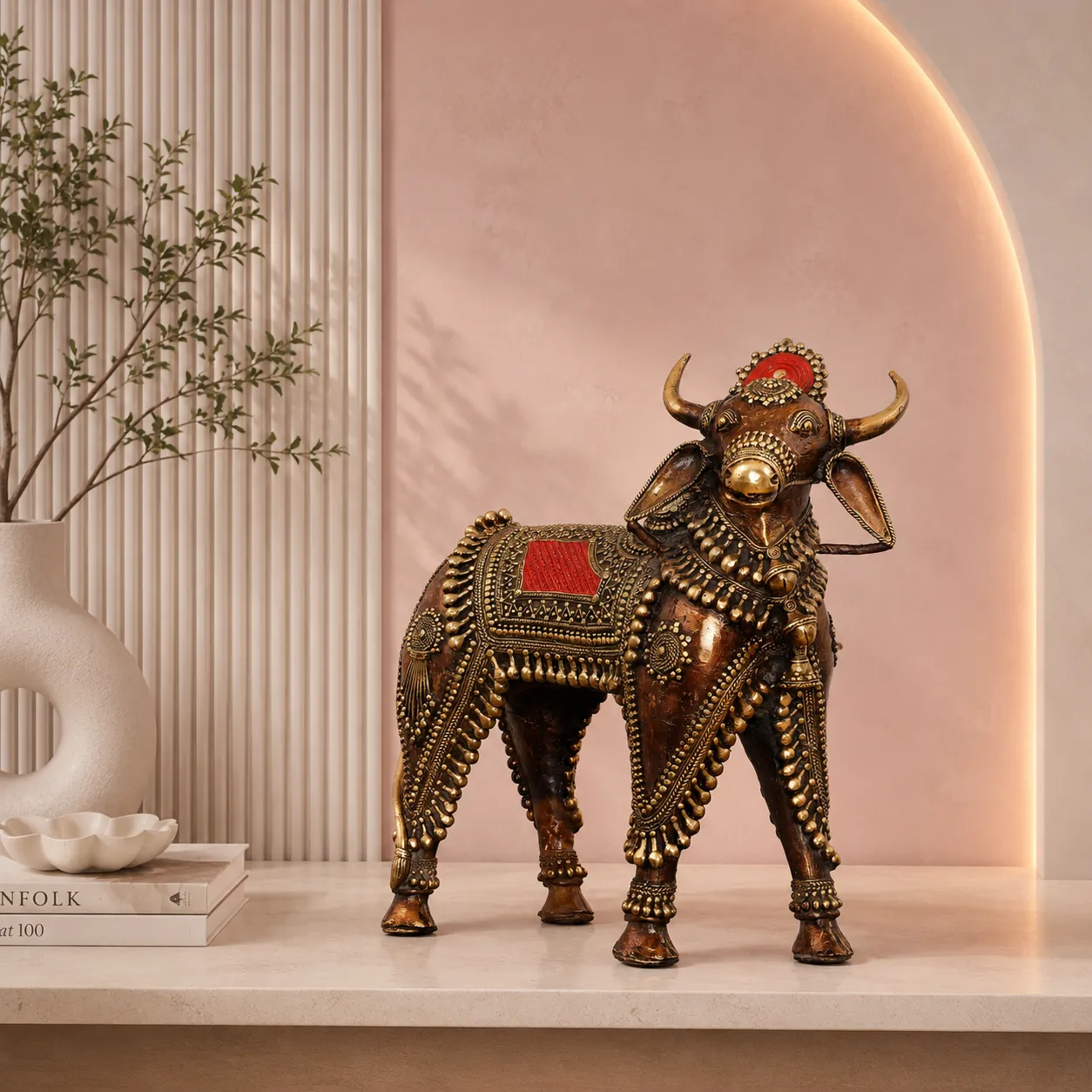 Handcrafted Brass Dhokra Bull Figurine