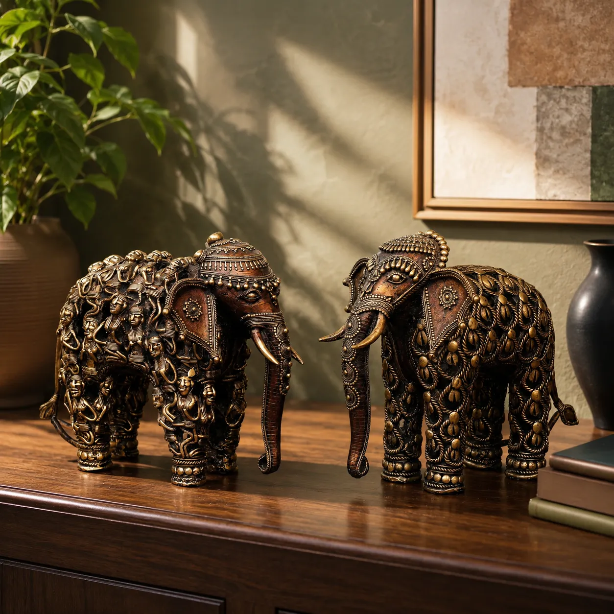 Polyresin Nari Kunjara and Royal Elephant