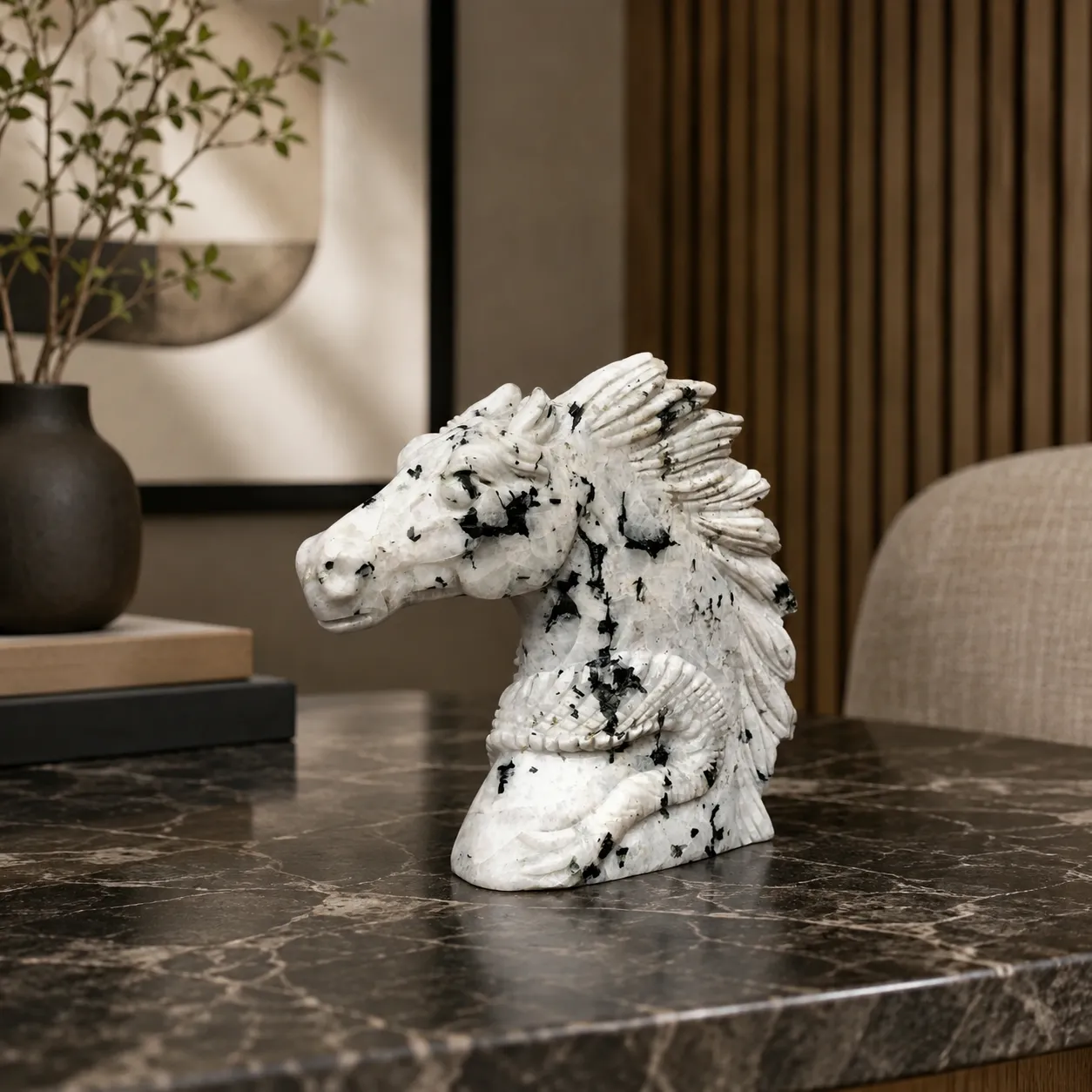 Marble Horse Sculpture