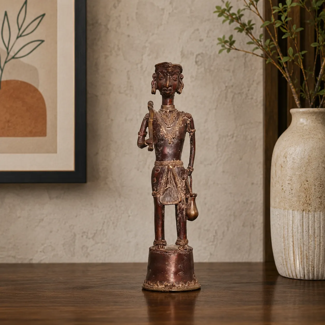 Cast Brass Tribal Male Figurine