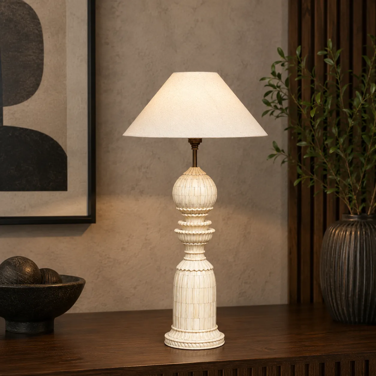 Bone Inlay Table Lamp