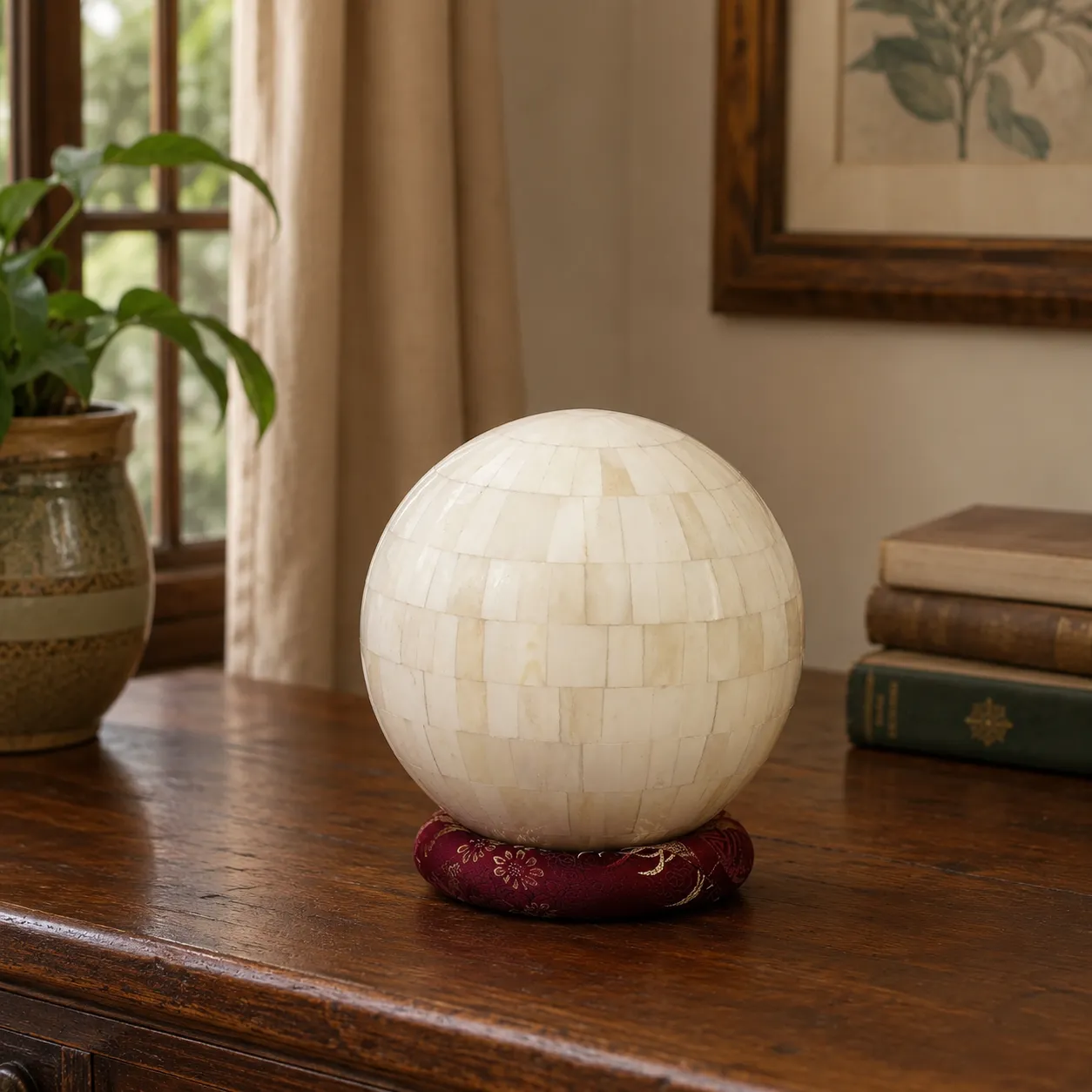 Camel Bone Inlay Decorative Mosaic Sphere