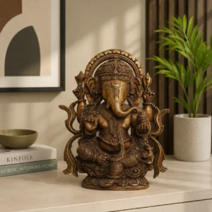 Solid Cast Brass Maha Ganesha Idol