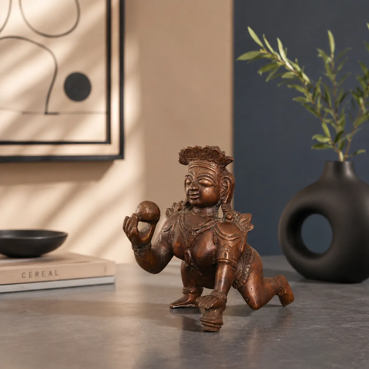 Solid Cast Brass Laddu Gopal Idol