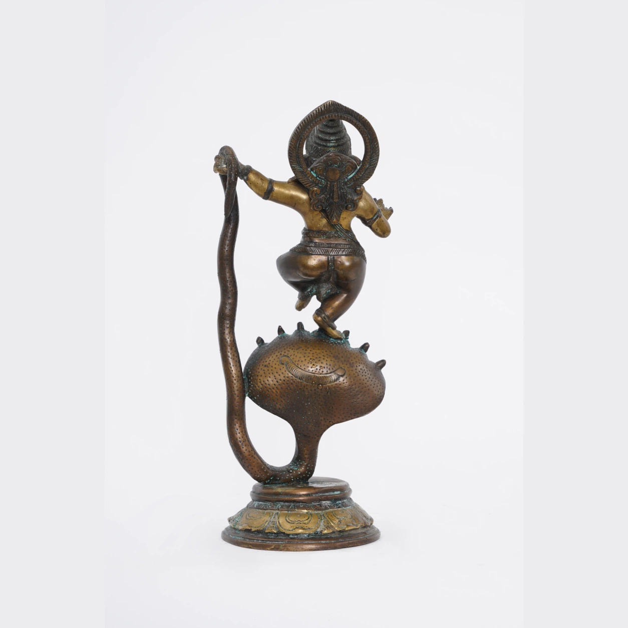 Solid Cast Brass Ganesha Kaliya Mardan idol - Image 3